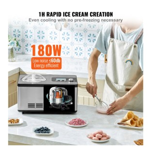 Αυτόματη Παγωτομηχανή με Λειτουργία Ψύξης 2 Lt 180 W VEVOR JYBQLJ2K...