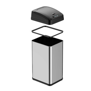 Αυτόματος Κάδος Απορριμμάτων από Ανοξείδωτο Ατσάλι 48 Lt με Υπέρυθρ... Αυτόματος Κάδος Απορριμμάτων από Ανοξείδωτο Ατσάλι 48 Lt με Υπέρυθρ...
