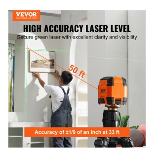 Αυτορυθμιζόμενο Αλφάδι Λέιζερ Σταυρού Πράσινης Δέσμης 15 m VEVOR XJ...