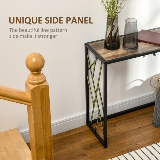 Τραπέζι κονσόλας HOMCOM σε βιομηχανικό στυλ σε ατσάλι και ξύλο, 120...