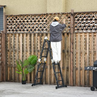 DURHAND Μαύρη σκάλα αλουμινίου 5 σε 1 για εσωτερικούς και εξωτερικο...