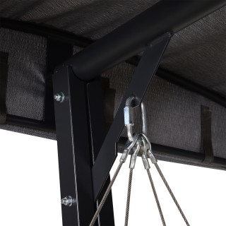 Ανακλινόμενη κουνιστή πολυθρόνα Outsunny 3 θέσεων από ύφασμα με μαξ...