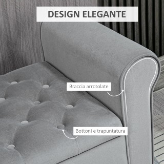 HOMCOM πάγκος κρεβατιού από βελούδινο ύφασμα με αποθηκευτικό χώρο κ... HOMCOM πάγκος κρεβατιού από βελούδινο ύφασμα με αποθηκευτικό χώρο κ...