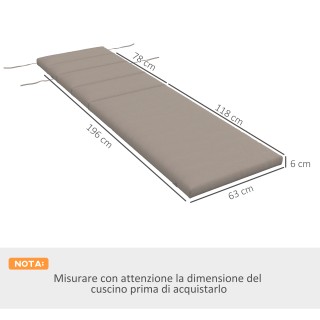 Μαξιλάρι Outsunny για ξαπλώστρες και ξαπλώστρες από ύφασμα με κορδό... Μαξιλάρι Outsunny για ξαπλώστρες και ξαπλώστρες από ύφασμα με κορδό...