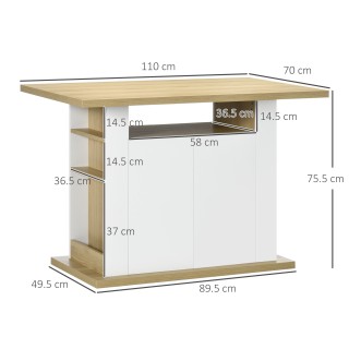 HOMCOM Kitchen Island για 4-6 άτομα με ντουλάπια και ανοιχτά ράφια,... HOMCOM Kitchen Island για 4-6 άτομα με ντουλάπια και ανοιχτά ράφια,...