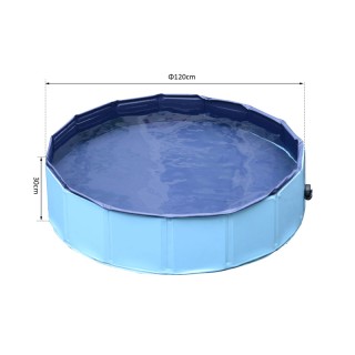 Αναδιπλούμενη Πισίνα για Κατοικίδια 120 x 30 cm Χρώματος Μπλε PawHu...