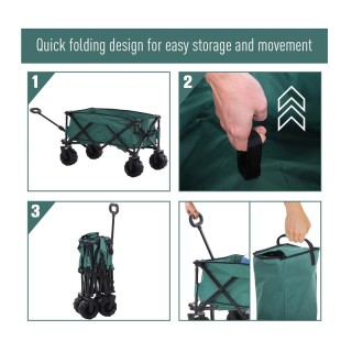 Αναδιπλούμενο Καρότσι Κήπου 108 x 53 x 59 - 89 cm Outsunny 845-311GN Αναδιπλούμενο Καρότσι Κήπου 108 x 53 x 59 - 89 cm Outsunny 845-311GN