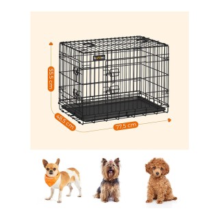 Αναδιπλούμενο Μεταλλικό Κλουβί Σκύλου με 2 Πόρτες 77.5 x 48.5 x 55.... Αναδιπλούμενο Μεταλλικό Κλουβί Σκύλου με 2 Πόρτες 77.5 x 48.5 x 55....