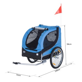 Αναδιπλούμενο Τρέιλερ Ποδηλάτου για Κατοικίδια 130 x 73 x 90 cm Paw...