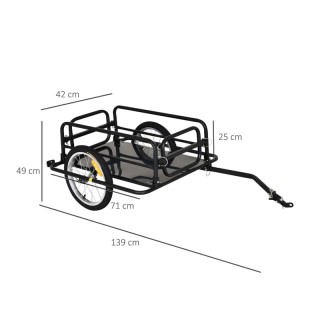 Αναδιπλούμενο Τρέιλερ Ποδηλάτου για Φορτία από Ατσάλι 139 x 71.5 x ... Αναδιπλούμενο Τρέιλερ Ποδηλάτου για Φορτία από Ατσάλι 139 x 71.5 x ...