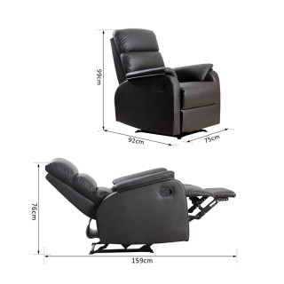 Ανακλινόμενη Πολυθρόνα με Υποπόδιο 75 x 92 x 99 cm HOMCOM 833-386BN Ανακλινόμενη Πολυθρόνα με Υποπόδιο 75 x 92 x 99 cm HOMCOM 833-386BN