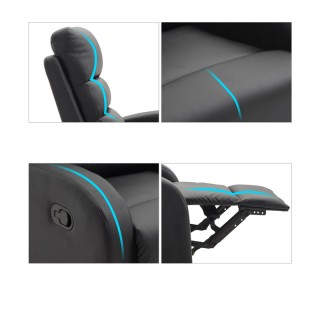 Ανακλινόμενη Πολυθρόνα με Υποπόδιο 80 x 91 x 102 cm HOMCOM 833-456BK Ανακλινόμενη Πολυθρόνα με Υποπόδιο 80 x 91 x 102 cm HOMCOM 833-456BK