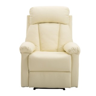 Ανακλινόμενη Πολυθρόνα με Υποπόδιο 80 x 97 x 107 cm Χρώματος Λευκό ...