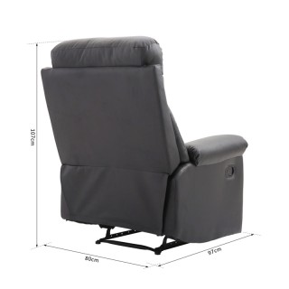 Ανακλινόμενη Πολυθρόνα με Υποπόδιο 80 x 97 x 107 cm Χρώματος Μαύρο ... Ανακλινόμενη Πολυθρόνα με Υποπόδιο 80 x 97 x 107 cm Χρώματος Μαύρο ...