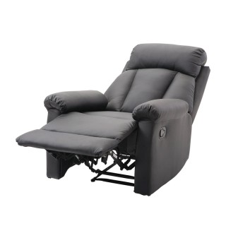 Ανακλινόμενη Πολυθρόνα με Υποπόδιο 80 x 97 x 107 cm Χρώματος Μαύρο ... Ανακλινόμενη Πολυθρόνα με Υποπόδιο 80 x 97 x 107 cm Χρώματος Μαύρο ...