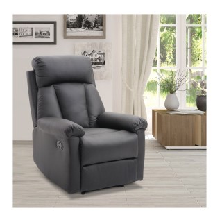 Ανακλινόμενη Πολυθρόνα με Υποπόδιο 80 x 97 x 107 cm Χρώματος Μαύρο ... Ανακλινόμενη Πολυθρόνα με Υποπόδιο 80 x 97 x 107 cm Χρώματος Μαύρο ...