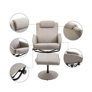 Ανακλινόμενη Πολυθρόνα με Υποπόδιο 78 x 67 x 98 cm HOMCOM 833-360