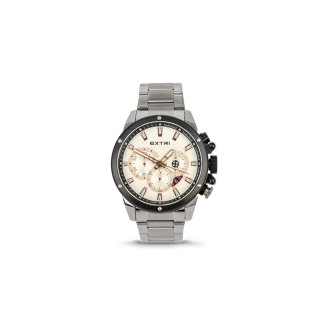 Ανδρικό Ρολόι Χρώματος Ασημί με Μεταλλικό Μπρασελέ Extri X6021B 871...