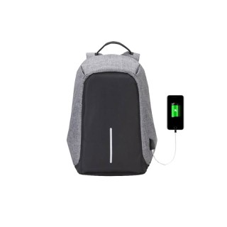 Αντικλεπτικό Σακίδιο Πλάτης με Θύρα Φόρτισης USB Χρώματος Γκρι Hopp... Αντικλεπτικό Σακίδιο Πλάτης με Θύρα Φόρτισης USB Χρώματος Γκρι Hopp...