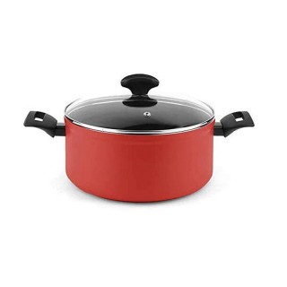 Αντικολλητική Κατσαρόλα με Γυάλινο Καπάκι 5 Lt 24 cm Χρώματος Κόκκι... Αντικολλητική Κατσαρόλα με Γυάλινο Καπάκι 5 Lt 24 cm Χρώματος Κόκκι...