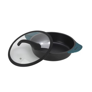 Αντικολλητική Ρηχή Κατσαρόλα από Χυτό Αλουμίνιο με Γυάλινο Καπάκι 4... Αντικολλητική Ρηχή Κατσαρόλα από Χυτό Αλουμίνιο με Γυάλινο Καπάκι 4...