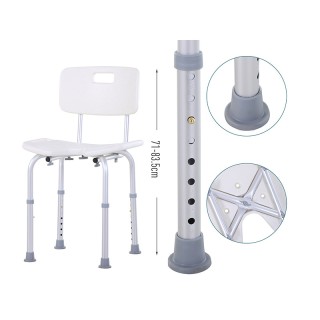Αντιολισθητική Καρέκλα Μπάνιου με Ρυθμιζόμενο Ύψος 39.5 x 36.5 x 71... Αντιολισθητική Καρέκλα Μπάνιου με Ρυθμιζόμενο Ύψος 39.5 x 36.5 x 71...