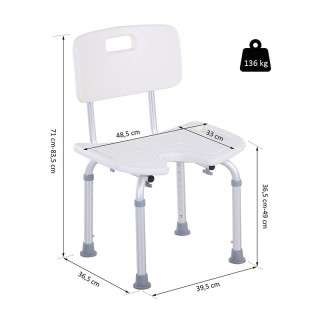 Αντιολισθητική Καρέκλα Μπάνιου με Ρυθμιζόμενο Ύψος 39.5 x 36.5 x 71... Αντιολισθητική Καρέκλα Μπάνιου με Ρυθμιζόμενο Ύψος 39.5 x 36.5 x 71...