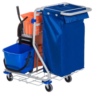 Homcom Professional Cleaning Cart with 4 Buckets 18L / 6L Blue and ... Homcom Professional Cleaning Cart with 4 Buckets 18L / 6L Blue and ...