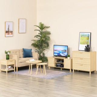 HOMCOM Μοντέρνο Κομοδίνο με Συρτάρι και Κάτω Αποθηκευτικό Ράφι, σε ...