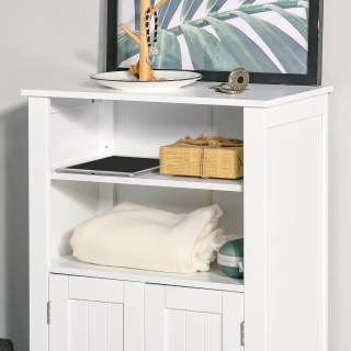 Ντουλάπα μπάνιου kleankin με ρυθμιζόμενα ράφια και ντουλάπι 2 θυρών... Ντουλάπα μπάνιου kleankin με ρυθμιζόμενα ράφια και ντουλάπι 2 θυρών...