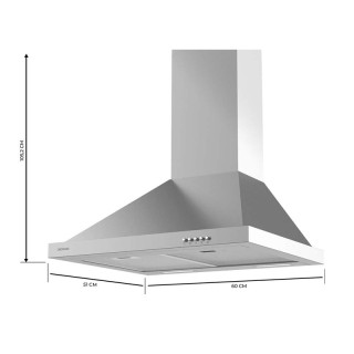 Απορροφητήρας Καμινάδα 60 cm Bolero Flux PM 606500 Inox A Cecotec C... Απορροφητήρας Καμινάδα 60 cm Bolero Flux PM 606500 Inox A Cecotec C...