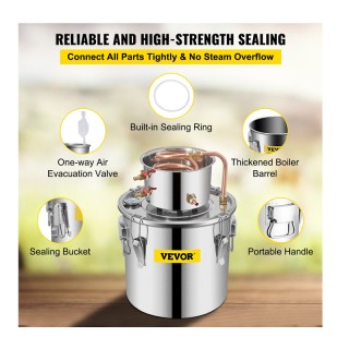 Αποστακτήρας Αλκοόλ από Ανοξείδωτο Ατσάλι 11.4 Lt με Αντλία Νερού V... Αποστακτήρας Αλκοόλ από Ανοξείδωτο Ατσάλι 11.4 Lt με Αντλία Νερού V...