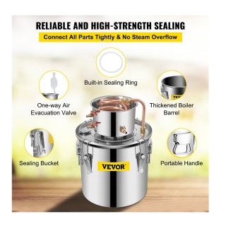 Αποστακτήρας Αλκοόλ από Ανοξείδωτο Ατσάλι 19 Lt VEVOR ZLSJ5GALZLQ00...