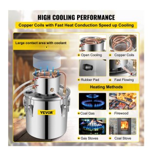 Αποστακτήρας Αλκοόλ από Ανοξείδωτο Ατσάλι 30 Lt με Αντλία Νερού VEV...