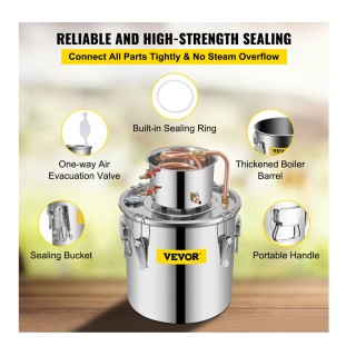 Αποστακτήρας Αλκοόλ από Ανοξείδωτο Ατσάλι 30 Lt με Αντλία Νερού VEV...