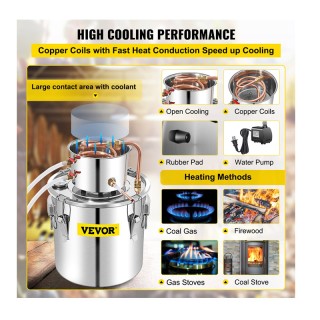 Αποστακτήρας Αλκοόλ από Ανοξείδωτο Ατσάλι 50 Lt με Αντλία Νερού VEV...