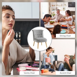 HOMCOM Μοντέρνα καρέκλα σαλονιού και τραπεζαρίας με επενδυμένο κάθι...