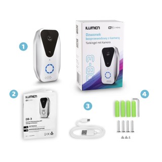 Ασύρματο Κουδούνι Πόρτας με Κάμερα ILUMEN DB-3 Ασύρματο Κουδούνι Πόρτας με Κάμερα ILUMEN DB-3