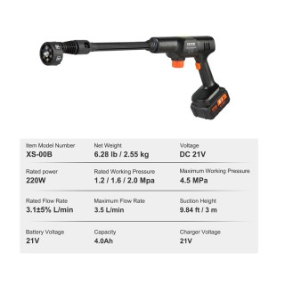 Ασύρματο Πλυστικό Μηχάνημα Μπαταρίας Υψηλής Πίεσης με Κινητήρα Χωρί... Ασύρματο Πλυστικό Μηχάνημα Μπαταρίας Υψηλής Πίεσης με Κινητήρα Χωρί...