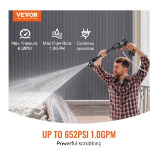 Ασύρματο Πλυστικό Μηχάνημα Μπαταρίας Υψηλής Πίεσης με Κινητήρα Χωρί...