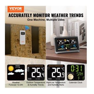 Ασύρματος Μετεωρολογικός Σταθμός με Έγχρωμη Οθόνη 7.5 7 σε 1 VEVOR ... Ασύρματος Μετεωρολογικός Σταθμός με Έγχρωμη Οθόνη 7.5 7 σε 1 VEVOR ...