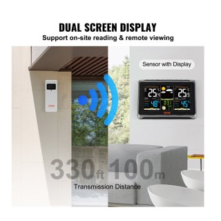 Ασύρματος Μετεωρολογικός Σταθμός με Έγχρωμη Οθόνη 7.5 7 σε 1 VEVOR ... Ασύρματος Μετεωρολογικός Σταθμός με Έγχρωμη Οθόνη 7.5 7 σε 1 VEVOR ...