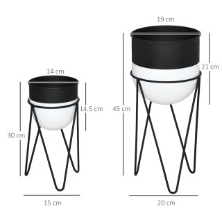 Ζαρντινιέρα Σετ 2 τεμαχίων με Μεταλλική Βάση για Φυτά Εσωτερικού κα... Ζαρντινιέρα Σετ 2 τεμαχίων με Μεταλλική Βάση για Φυτά Εσωτερικού κα...