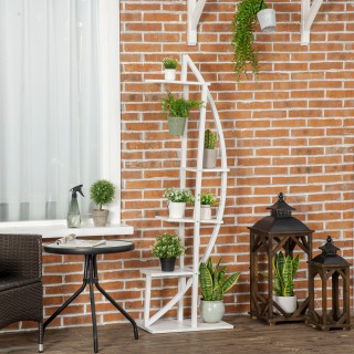 Stand λουλουδιών Outsunny 5 επιπέδων Crescent για εσωτερικούς και ε...