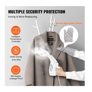 Ατμοκαθαριστής Ρούχων Χειρός 800 W με Δοχείο Νερού 240 ml VEVOR GTJ... Ατμοκαθαριστής Ρούχων Χειρός 800 W με Δοχείο Νερού 240 ml VEVOR GTJ...