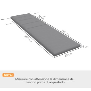 Μαξιλάρι Outsunny για ξαπλώστρες και ξαπλώστρες από ύφασμα με κορδό...