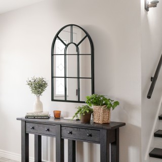 HOMCOM Μοντέρνος Επιτοίχιος και Τοξοειδής Καθρέφτης 70x50 cm για Υπ...