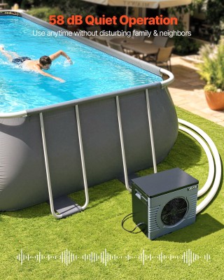VEVOR Ηλεκτρική Αντλία Θερμότητας Πισίνας 4160W, Για Πάνω Από Το Έδ...