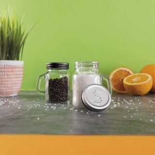 Galileo Σετ Αλατιέρα και Πιπεριέρα από Γυαλί με Λαβή και Καπάκι SCh...