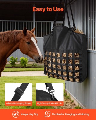 VEVOR Σάκος Τροφής για Άλογα με Ρυθμιζόμενους Ιμάντες – Αργή Σίτιση...